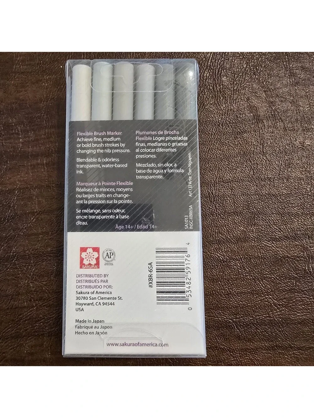 Sakura XBR-6SA Koi Watercolor Coloring Brush Pen Set, 6 Count, Assorted Grays